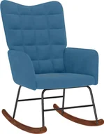 Fotele - Fotel bujany, niebieski, tapicerowany aksamitem - miniaturka - grafika 1