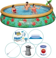 Baseny ogrodowe - Basen Combi Deal - Bestway Fast Set Tropical Flowers 457x84 cm - okrągły okrągły - miniaturka - grafika 1