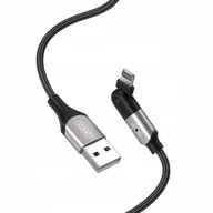 Kable - XO XO kabel NB176 USB - Lightning 2.4A 1,2m czarny ruchome złącze 8_2274988 - miniaturka - grafika 1