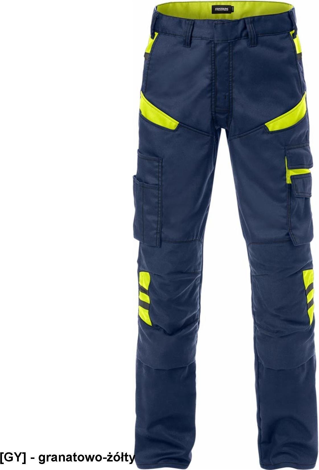 Spodnie ochronne męskie do pasa odblaski wiele kieszeni + na nakolanniki wstawki Cordura strecz 2555 STFP FRSTDS-2555 48