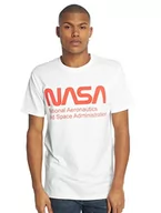 Koszulki męskie - Mister Tee Męski T-shirt Nasa Wormlogo biały M MT905 - miniaturka - grafika 1