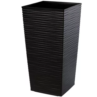 Donica na kwiaty z wkładem Pesaro dłuto 35 cm, czarna - Donice - miniaturka - grafika 1