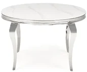 Stoły - Okrągły stół glamour srebrny + biały marmur - Dalina - miniaturka - grafika 1