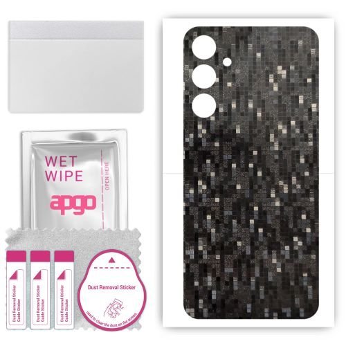 folia naklejka skórka strukturalna na TYŁ do Samsung Galaxy A25 - Carbon Pixel Czarny - apgo SKINS