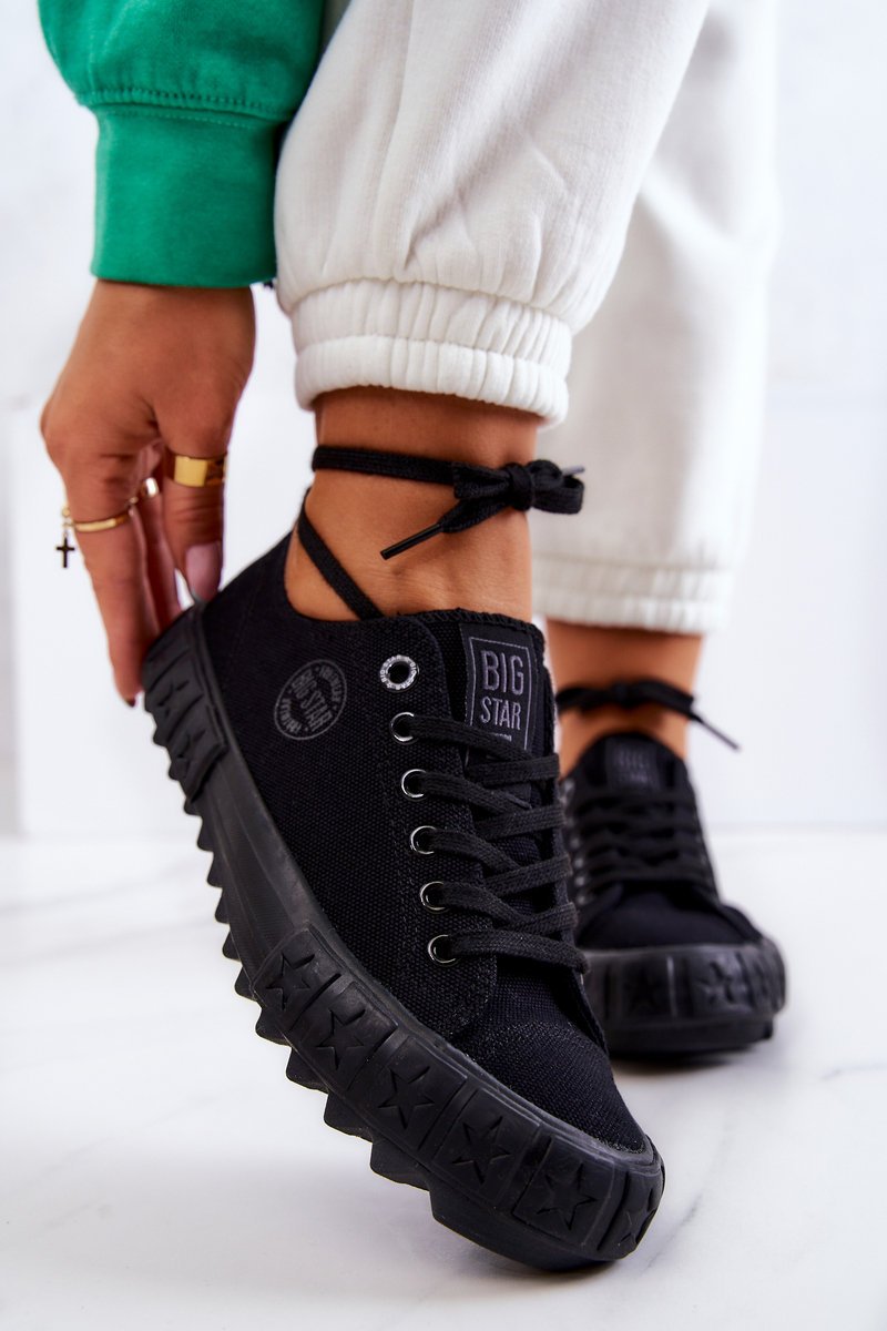Damskie Trampki Tenisówki BIG STAR JJ274510 Czarne-38
