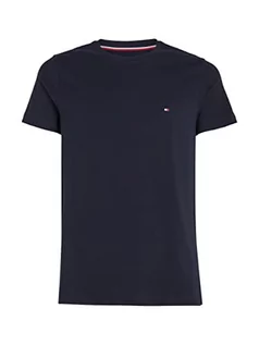 Koszulki męskie - Tommy Hilfiger Męski T-shirt z krótkim rękawem Core Stretch Slim Fit, Desert Sky, S - grafika 1