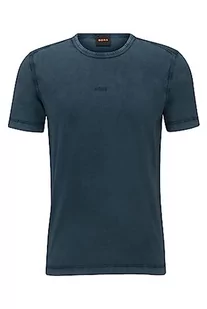BOSS Męski T-shirt Tokks z bawełnianego dżerseju z efektem wybielania słońca, Open Green388, XXL - Koszulki męskie - miniaturka - grafika 1
