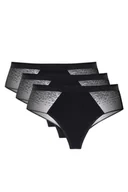 Majtki damskie - Milly/S figi bezszwowe oddychające trójpak (kolor czarny, rozmiar 36) - miniaturka - grafika 1