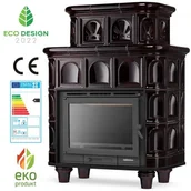 Piece wolnostojące - HIGHER Piec kaflowy z żeliwnym wkładem SALZBURG brązowy - miniaturka - grafika 1