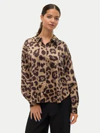 Koszule damskie - Vero Moda Koszula Merle 10316597 Brązowy Loose Fit - miniaturka - grafika 1