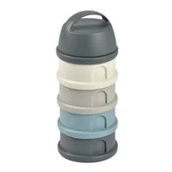 Pojemniki kuchenne - Beaba Pojemniki na mleko w proszku 4 komory mineral grey/blue - miniaturka - grafika 1