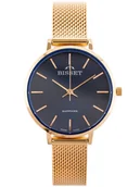 Zegarki damskie - Zegarek Bisset BIS129 BSBF30 różowe złoto - granatowy - miniaturka - grafika 1