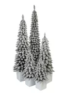 Choinki - Choinka Sztuczna Ośnieżony Świerk Zakopiański Slim w Białej kwadratowej donicy 60 cm - miniaturka - grafika 1