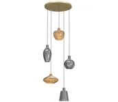 Lampy sufitowe - Wofi 5005-501 - Żyrandol na lince ROUEN 5xE14/40W/230V złoty/szary - miniaturka - grafika 1