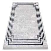 Dywany - Dywan TULS nowoczesny, strukturalny, frędzle 51242 Ramka kość słoniowa / niebieski szary 180x270 cm - miniaturka - grafika 1