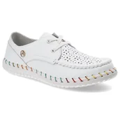 Półbuty damskie - Białe Półbuty Artiker Wygodne Obuwie Damskie - miniaturka - grafika 1