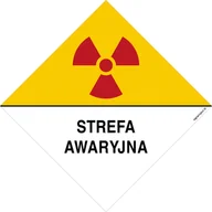 Systemy ekspozycyjne i znaki informacyjne - KA009 ZNAK OSTRZEGAWCZY DO OZNAKOWANIA STREFY AWARYJNEJ, FN - FOLIA SAMOPRZYLEPNA; (230X230MM) - miniaturka - grafika 1