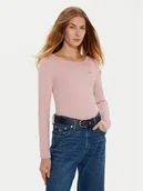 Bluzki damskie - Tommy Hilfiger Bluzka WW0WW38869 Różowy Slim Fit - miniaturka - grafika 1
