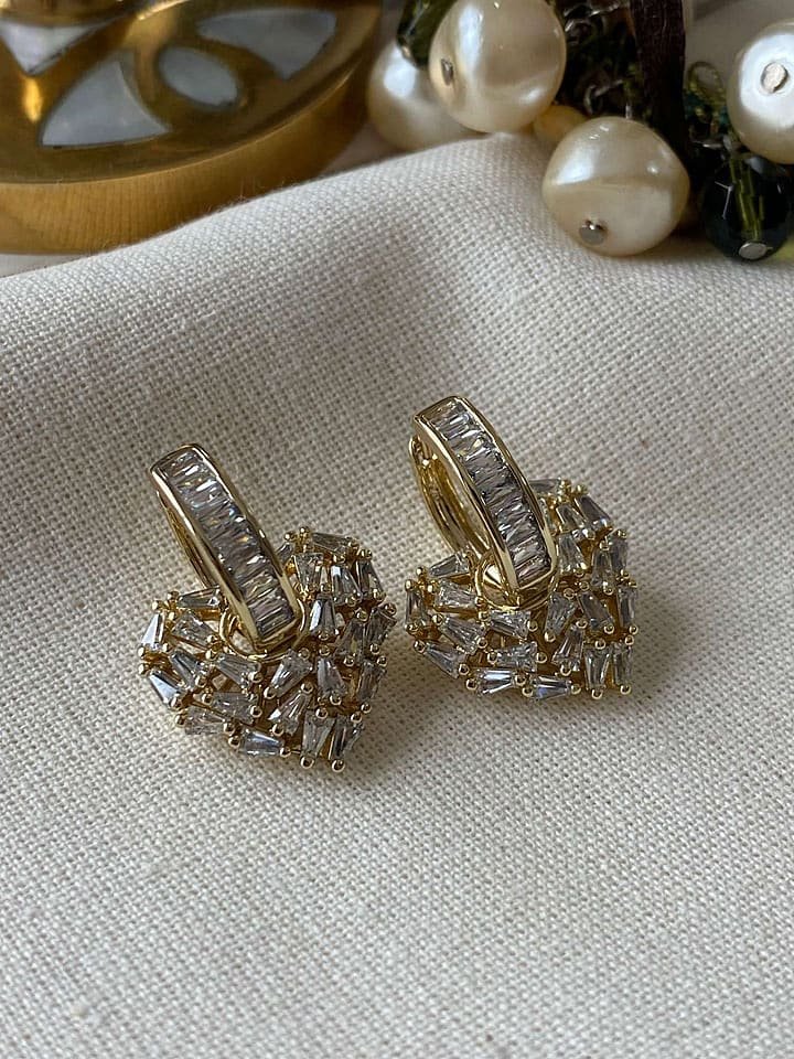 Luseera Pozłacane kolczyki-kreole z cyrkoniami