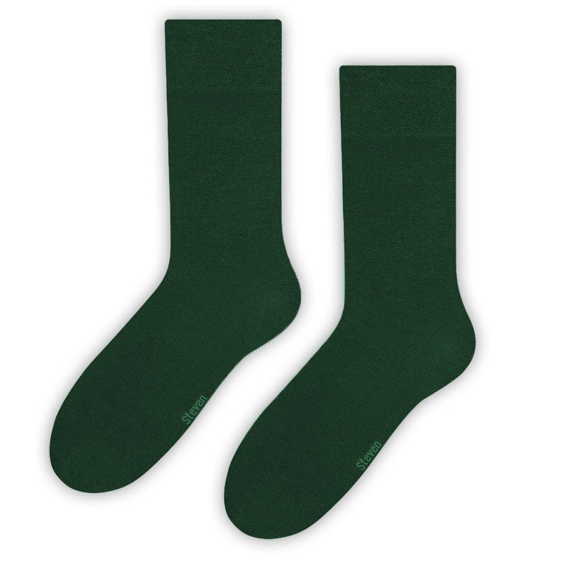 Ciemnozielone gładkie skarpety męskie - bezszwowe SK308 39-41