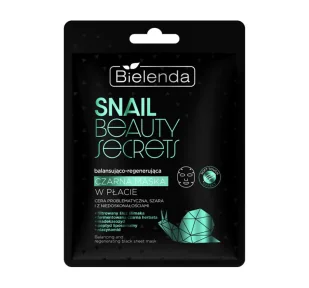 Bielenda Snail Beauty Secrets balansująco-regenerująca czarna maska w płacie 1szt - Maseczki do twarzy - miniaturka - grafika 1