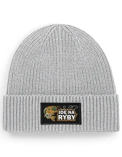 Czapka zimowa beanie dla wędkarza "Idę na ryby" Light Grey - Czapki damskie - miniaturka - grafika 1