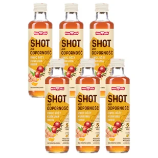 Polska Róża Shot na odporność Owoc róży, kurkuma, imbir 5 porcji Zestaw 6 x 250 ml - żywność - Soki i napoje niegazowane - miniaturka - grafika 1