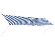 Markizy - vidaXL Markiza zwijana, 400 x 150 cm, biało-niebieska - miniaturka - grafika 1