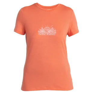Damska koszulka Icebreaker Women Merino 150 Tech Lite III SS Tee IB Grown Naturally Rozmiar: XS / Kolor: pomarańczowy - Koszulki sportowe damskie - miniaturka - grafika 1