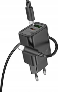 HOCO ładowarka sieciowa USB A + Typ C + kabel Typ C do Lightning PD QC3.0 3A 30W N63 czarna - Ładowarki do telefonów - miniaturka - grafika 1