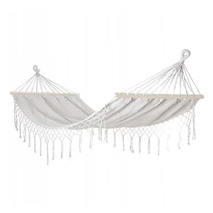 Black Forest Hamak z frędzlami Miami 200 x 100 cm, beżowy - Hamaki - miniaturka - grafika 1