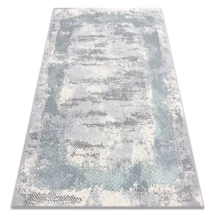 Dywan CORE A004 Ramka, Przecierany - Strukturalny, dwa poziomy runa, kość słoniowa / / niebieski szary 80x150 cm - Dywany - miniaturka - grafika 1