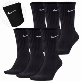 NIKE ORYGINALNE SKARPETY SKARPETKI WYSOKIE 34-38 6 PAR CZARNE - Skarpetki męskie - miniaturka - grafika 1
