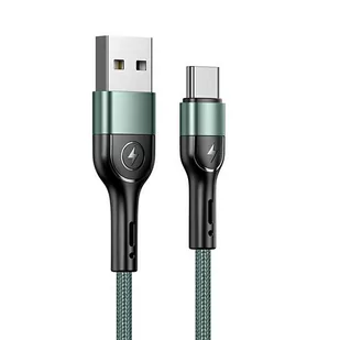USAMS Kabel pleciony U55 USB-C for set U55 zielony/green 1m SJ449USBSG02 (US-SJ449) - Kable USB - miniaturka - grafika 1