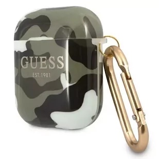 Guess GUA2UCAMA AirPods cover zielony/khaki Camo Collection - Akcesoria do słuchawek - miniaturka - grafika 2