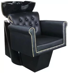 Myjnia myjka fryzjerska barberska Kiva czarna do salonu fryzjerskiego barberskiego ruchoma misa ceramiczna armatura bateria słuchawka - Myjki fryzjerskie - miniaturka - grafika 1