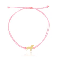 Bransoletki - Bransoletka różowy sznurek piesek pr. 585 - miniaturka - grafika 1