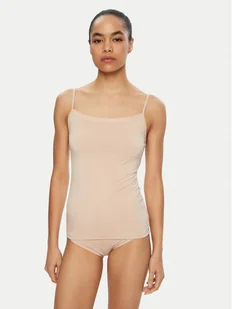 Triumph Top Sense Of Modal 10224795 Beżowy Slim Fit - Koszulki i topy damskie - miniaturka - grafika 1