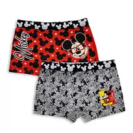 Majtki męskie - Mickey Disney, zestaw 2 szarych i czerwonych bokserów rozmiar 6/8 lat dla chłopców, Szary - miniaturka - grafika 1