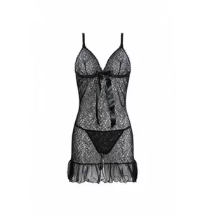 Evona black chemise L+ (czarna halka) OM_51-00034 - Bielizna erotyczna damska - miniaturka - grafika 3