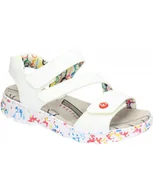 Sandały damskie - SANDAŁY RIEKER - 910170-03 BIAŁY - Rieker - miniaturka - grafika 1