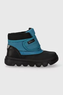 Buty dla dziewczynek - Geox śniegowce dziecięce B365BD 0FUCE B WILLABOOM B AB kolor niebieski - grafika 1