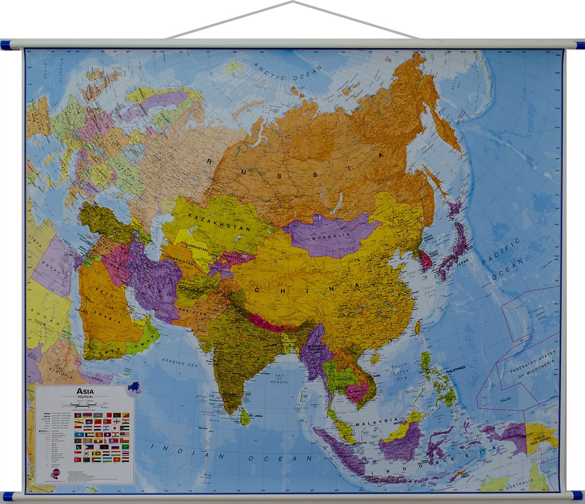 Azja mapa ścienna polityczna 1:11 000 000 Maps International