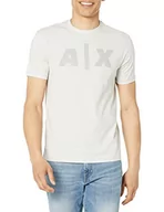 Koszulki męskie - Armani Exchange Męski t-shirt z bolym logo, szary, ekstra duży, szary, XL - miniaturka - grafika 1
