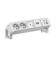 Listwy zasilające - BACHMANN DESK2 ALU WHITE 2xUTE 1xUSB A/C 22W 1xswitch 0.2m - miniaturka - grafika 1