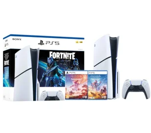 Sony PlayStation 5 Slim D Chassis PS5 1TB z napędem Fortnite Cobalt + Horizon Zero Dawn + Horizon Forbiden West - Konsole Playstation - miniaturka - grafika 1