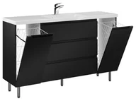 Szafki łazienkowe - Szafka Stojąca Z Umywalką ETH 140 cm K - Czarny Mat - miniaturka - grafika 1