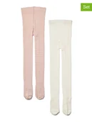 Rajstopy dziecięce - Wheat Rajstopy (2 pary) w kolorze białym i jasnoróżowym - miniaturka - grafika 1
