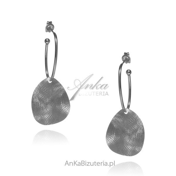 ankabizuteria.pl Kolczyki srebrne wiszące satynowane blaszki SCARLETT