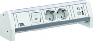 Gniazdka elektryczne - Bachmann BACHMANN DESK 2xCEE7/3 1xPrzełącznik 1xUSB A/C 22W GST18 RAL9010 - miniaturka - grafika 1